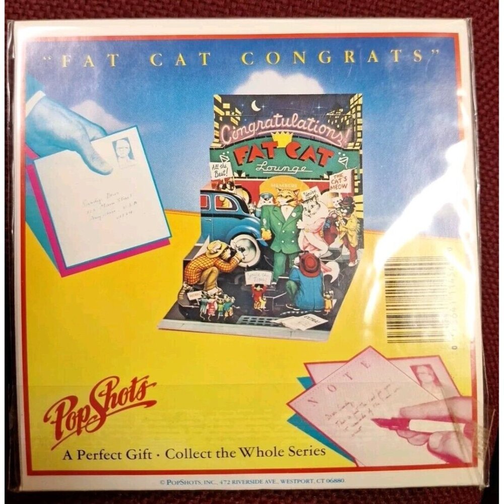 PopShots Fat Cat Congrats 3D Pop-Up Greeting Card Congratulations